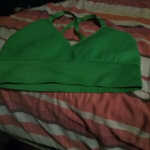 Green Sport Bra Size Large Good Condition No Brand